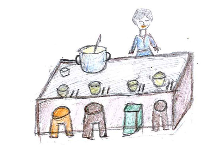 劉美雲手繪——用灶煮飯的日子